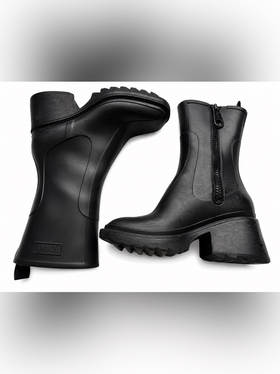 Chloe Shoes - Chloé Betty PVC Short Rain Boots Black Size 36 US 6 Designer